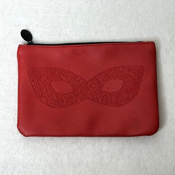 Red Masquerade Mask Ipsy Makeup Bag - Picture 1 of 5